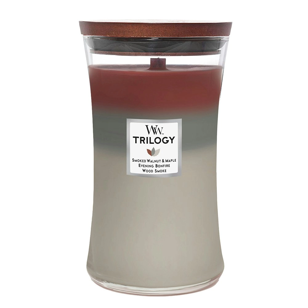 WoodWick 609g Scented Home Fragrance Soy Wax Candle Autumn Embers Trilogy Large