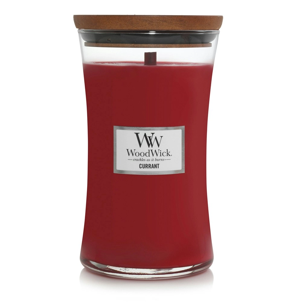 WoodWick 609g Scented Home Fragrance Soy Wax Candle w/ Lid Currant Large Red