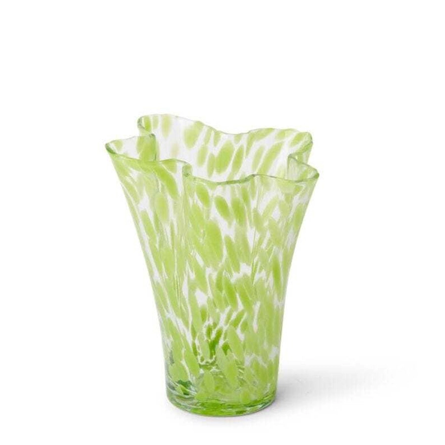 E Style 25cm Glass Valentino Plant/Flower Vase Tabletop Decor Light Green