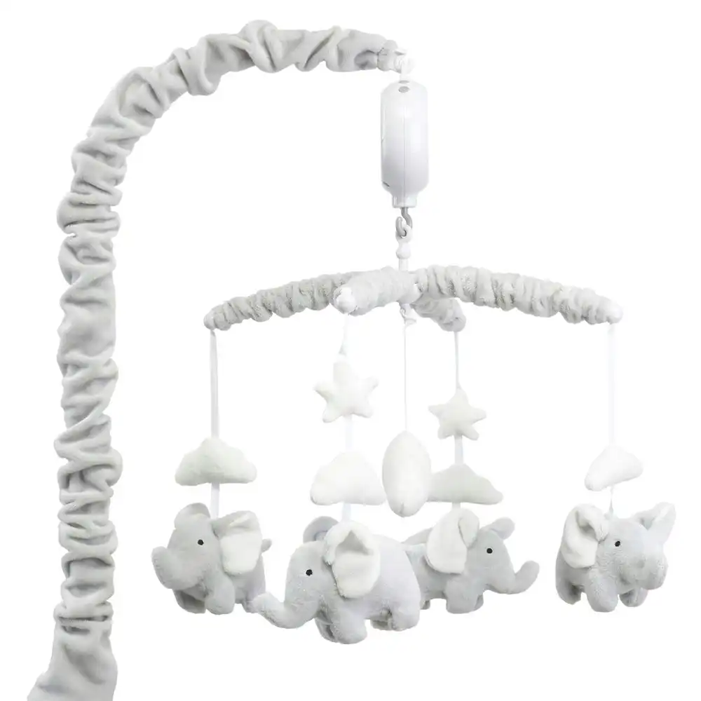 Little Haven Infant/Nursery Crib/Cot Hanging Musical Mobile Elephant WHT 0-5m