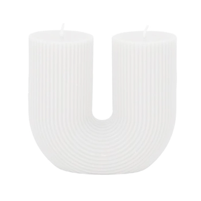 Assemble U Shaped Arch Ribbed Curl Candle Moulds/Moulder Home Decor Craft White