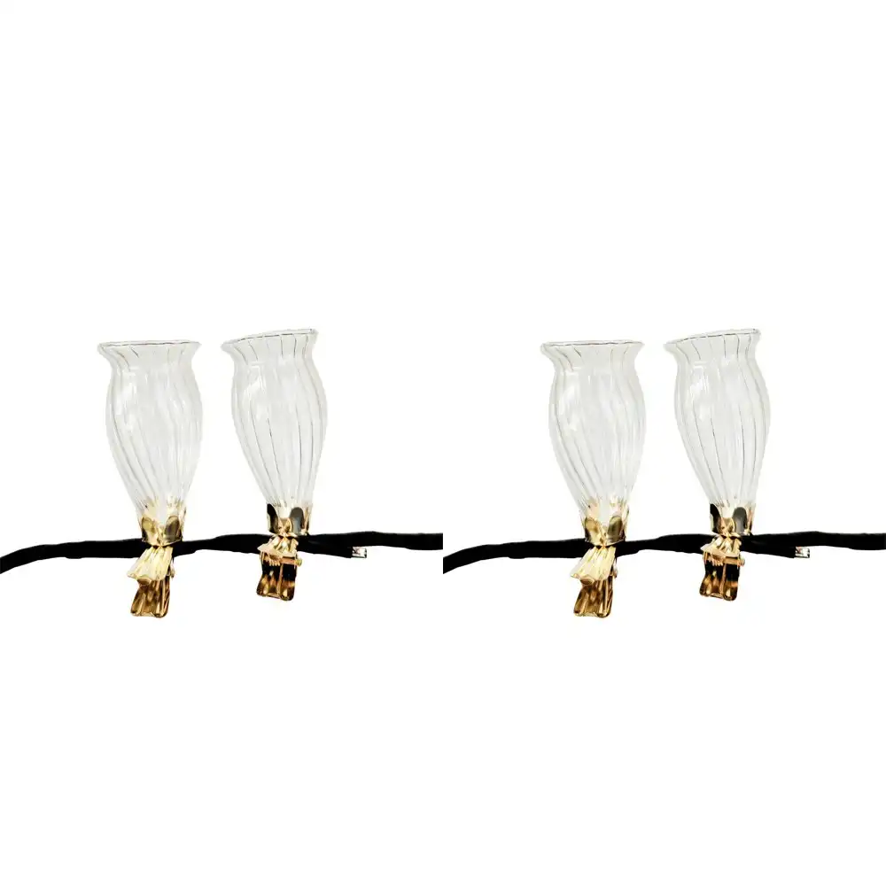 4pc Urban Products Decorative Kinkora Flower Clip Vases Clear Home Decor