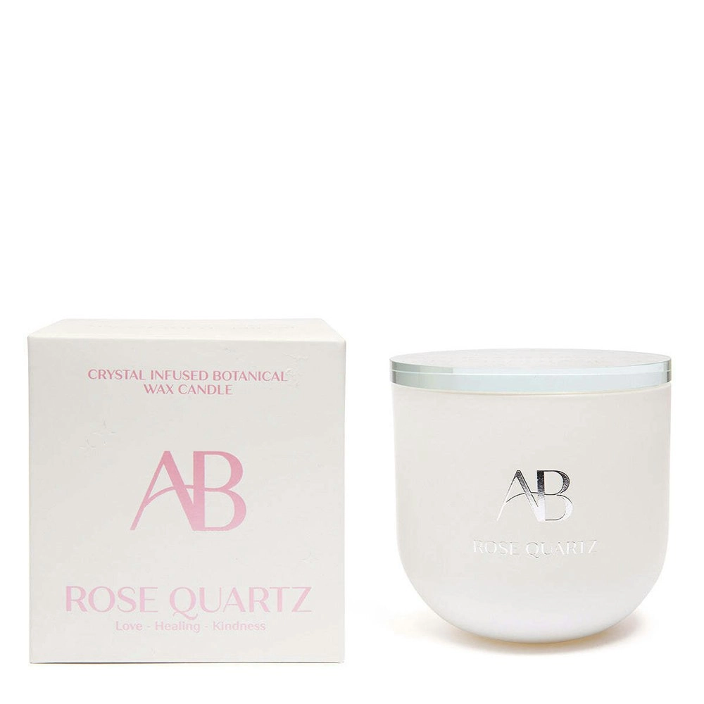 Aromabotanical Rose Quartz Crystal Infused 340g Scented Wax Candle Fragrance