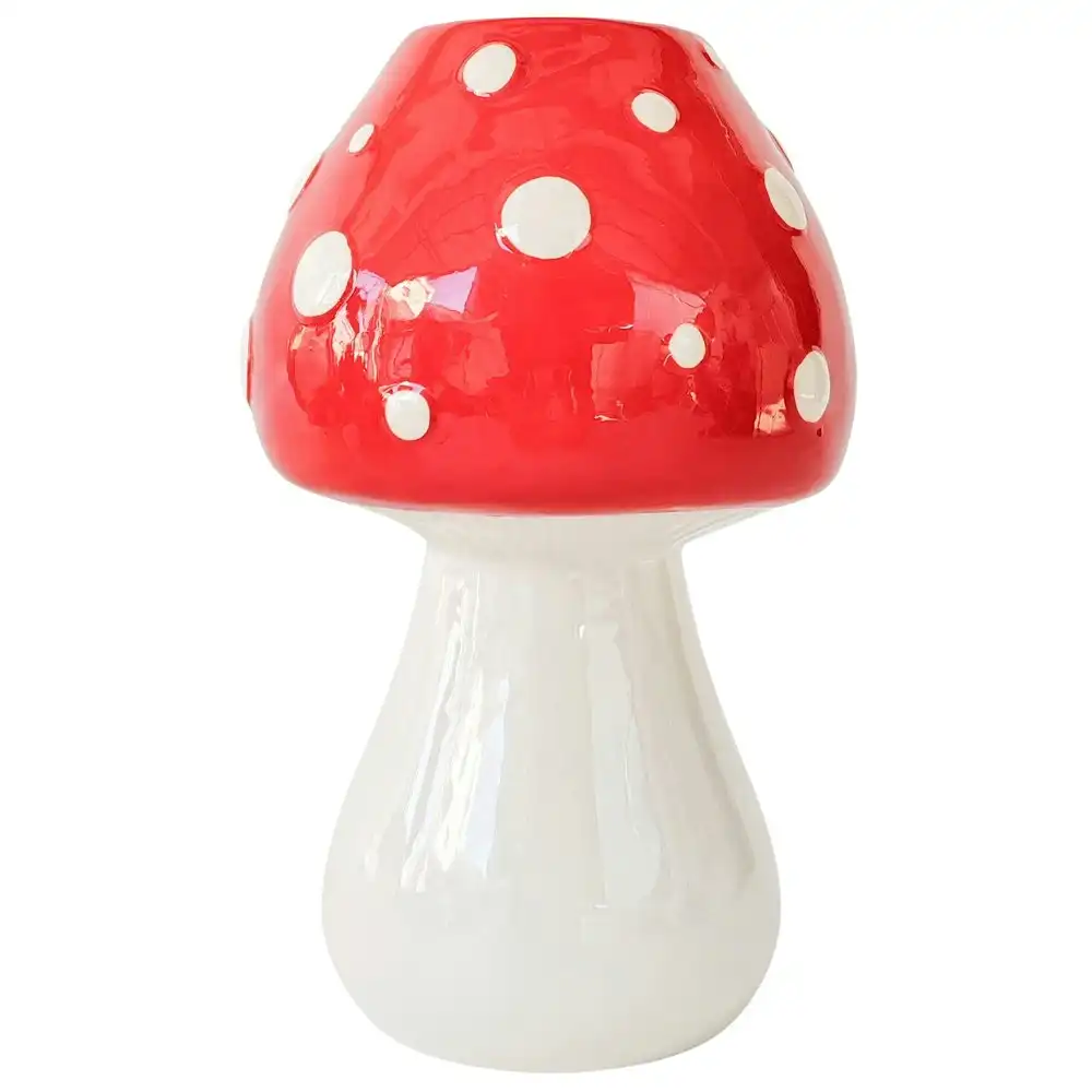 Urban Products Toadstool Ceramic Home Decor Decorative Flower Vase Red 19cm