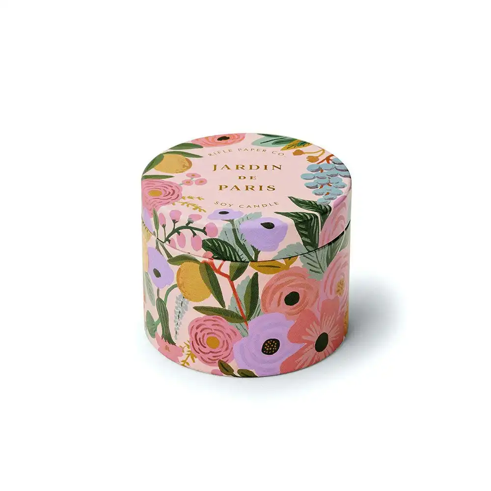 Rifle Paper Co Scented Travel Candle Tin 85g Fragrance Compact Jardin de Paris