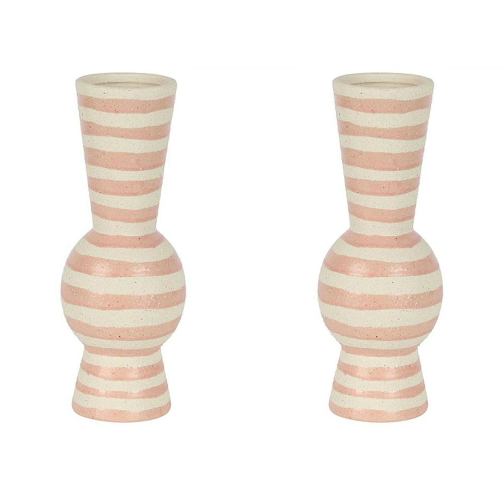 2x Belle Solana Ceramic Flower Vase Large 29.5cm Plant Holder Decor Light Pink