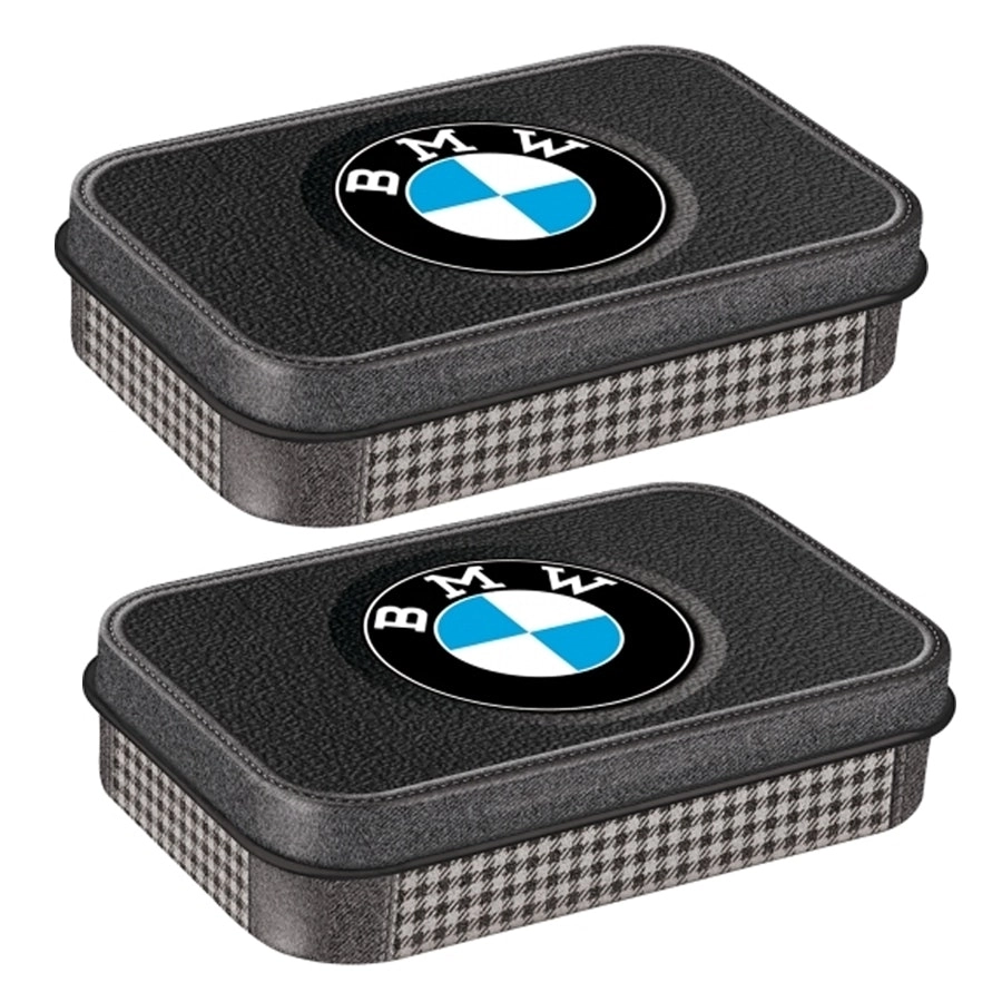 2x Nostalgic Art 10cm Mint Tin Box XL BMW Classic Pepita Fresh Breath Hard Candy