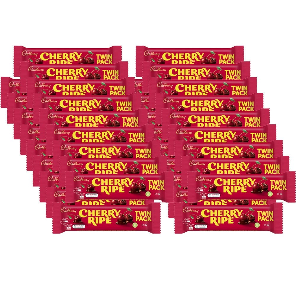 36pc Cadbury Cherry Ripe 68g Chocolate Confectionery Candy Bar Twin Pack