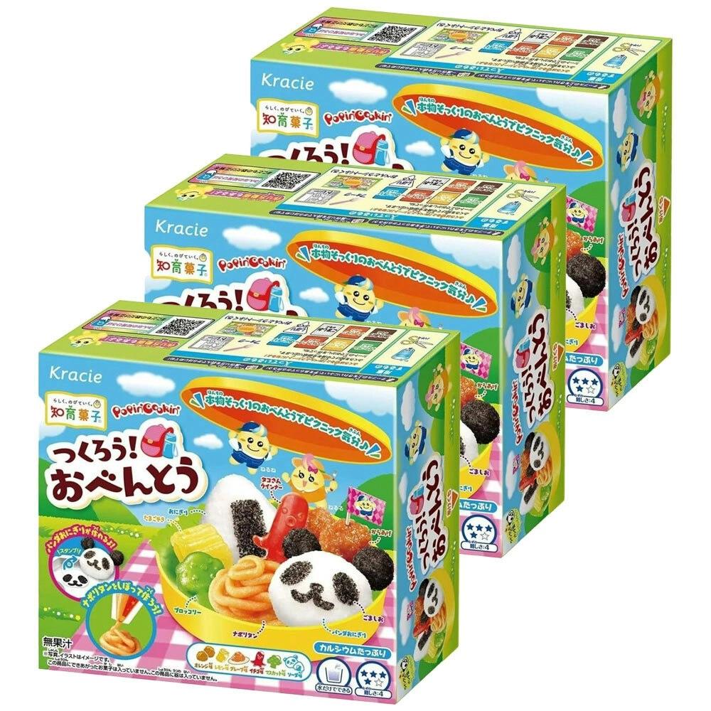 3x Kracie Popin' Cookin' DIY Bento Japanese Candy Confectionery Sweets Kit