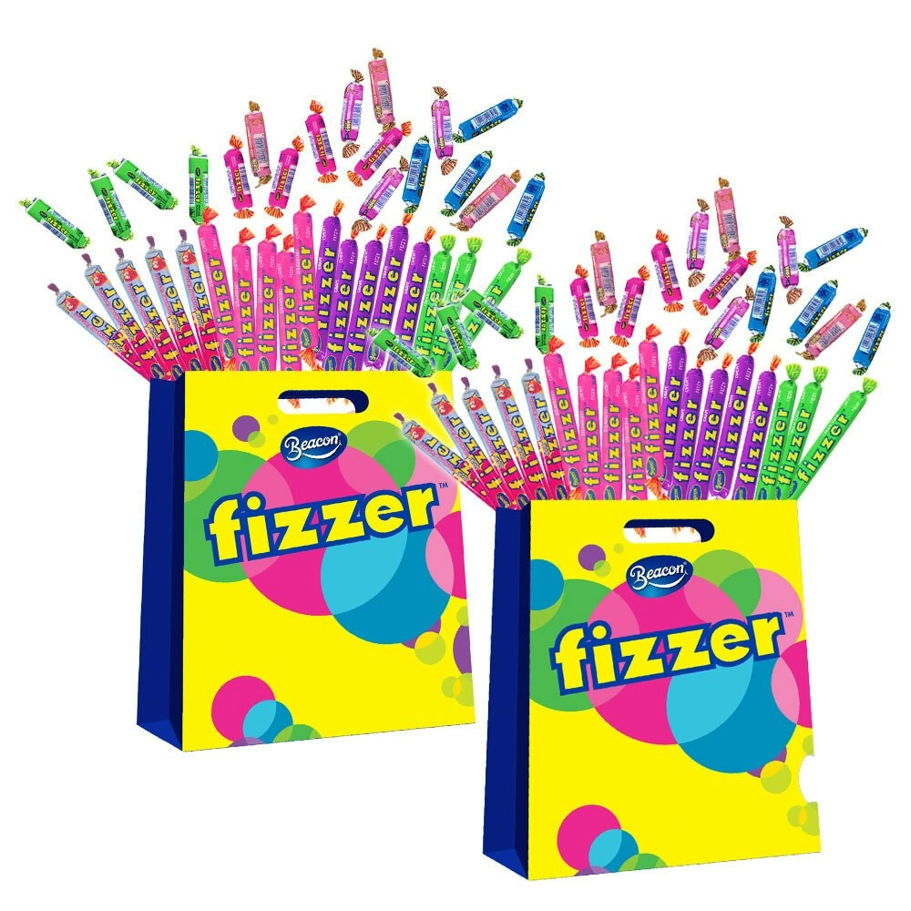 2PK Fizzer Chewy Sherbet Lolly/Confectionery Variety/Assorted Childrens Showbag