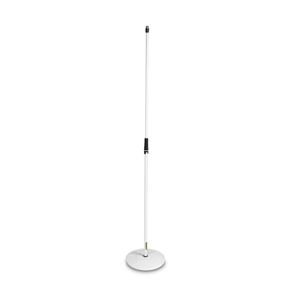 Gravity MS23W Straight 160cm Microphone Steel Stand/Pole w/ Round Base White