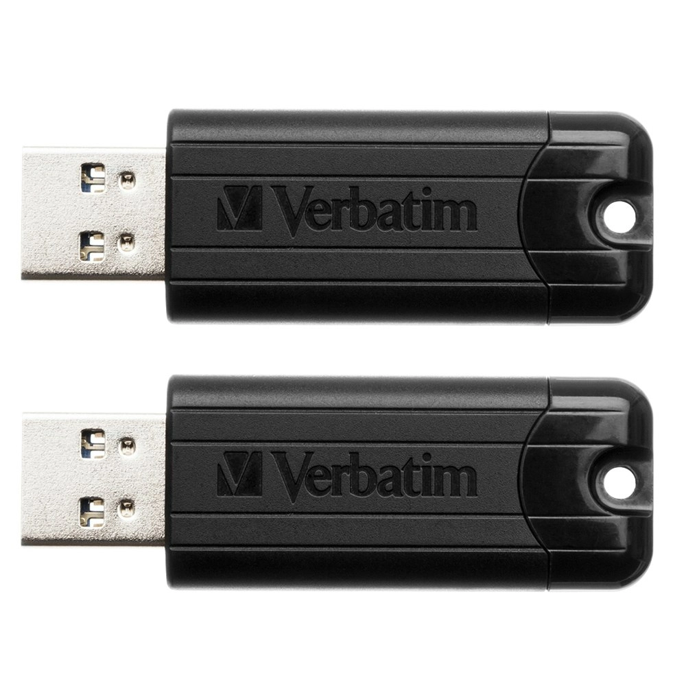 2PK Verbatim Store'n'Go Pinstripe Windows PC Sliding USB 3.0 Drive 16GB Black