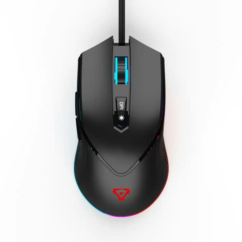 Laser Gaming 1.5m RGB M801 Wired Mouse 8000 DPI For Laptop/Computer PC Black