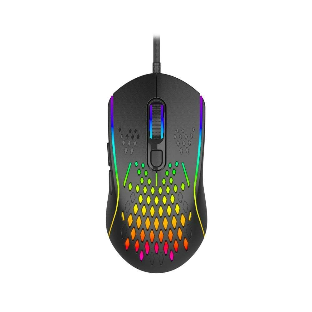 Laser Wired Gaming RGB LED Mouse 12800 DPI Optical For PC/Laptop Computer Black