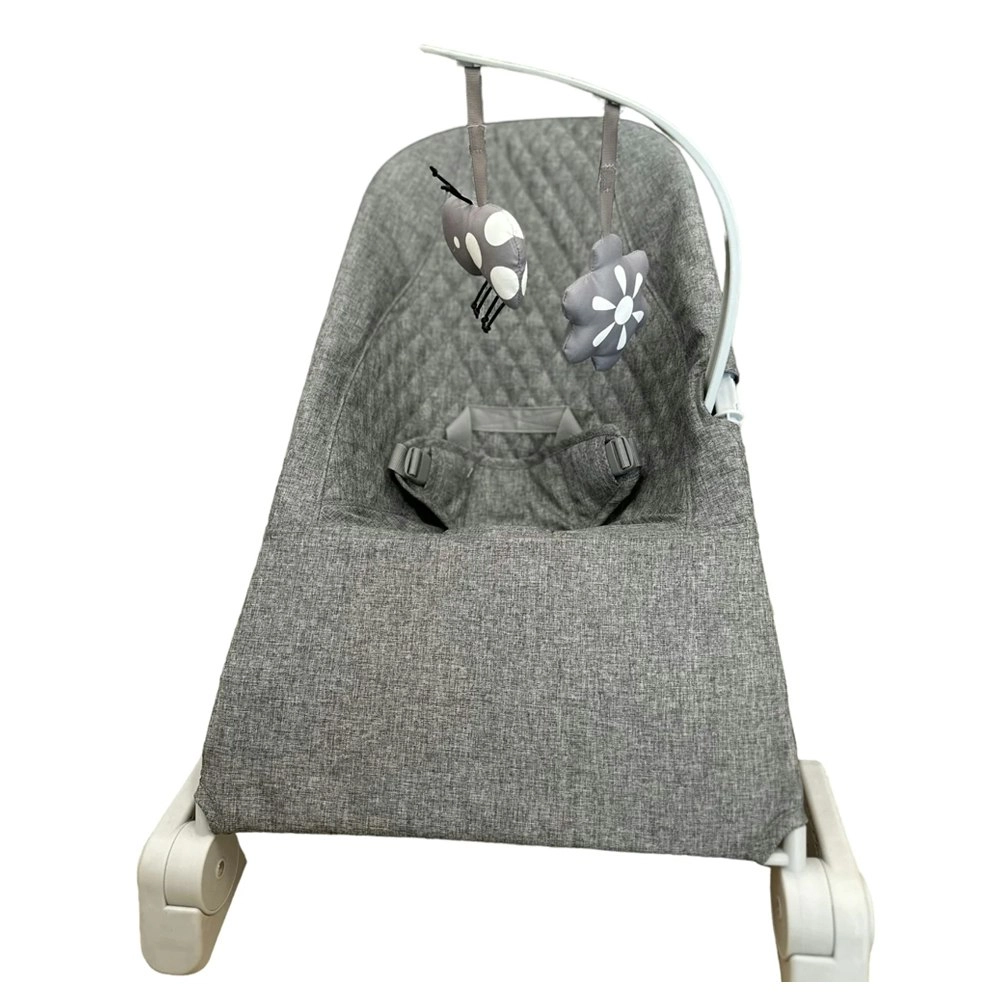 Babystudio Buddy Bouncer 3-Position Foldable/Adjustable Baby Bouncer 0-6m Grey