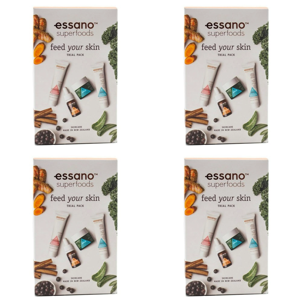 4x 4pc Essano Superfoods Feed Your Skin Women Facial Care Skin Pamper Trial Pack