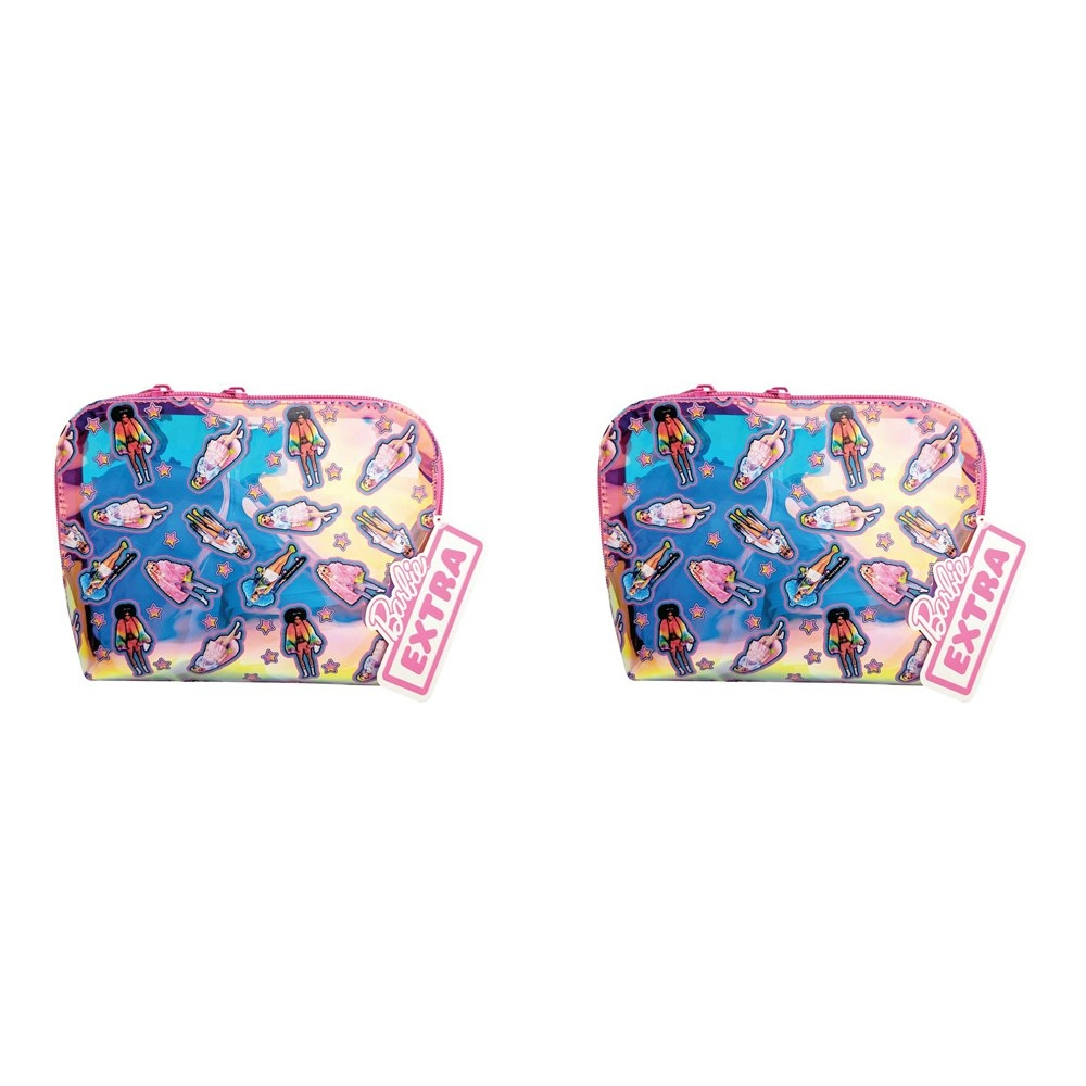 2x Barbie Extra Range Cosmetic Bag Organiser Makeup/Brush/Comb Travel Case