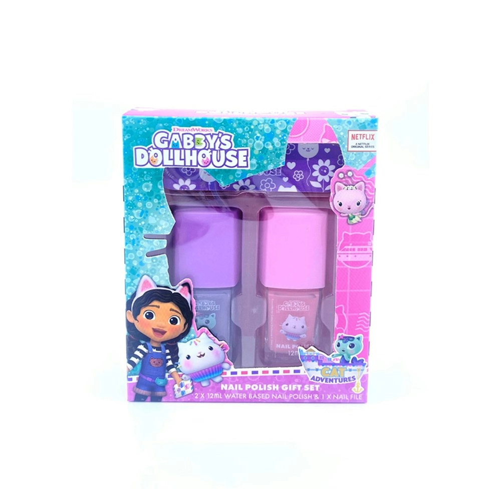 3pc Gabbys Dollhouse Kids/Children Nail Polish/File Self Care Pamper Set 6+