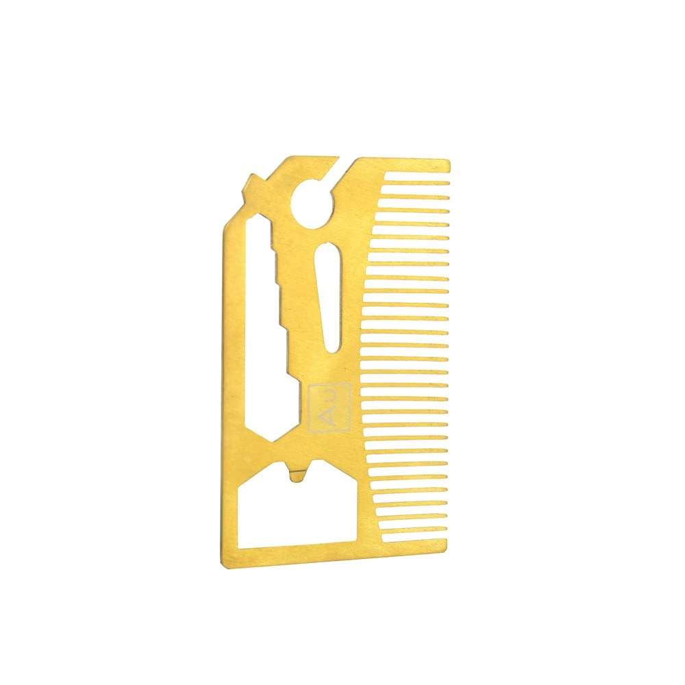 Gift Republic Men's 6-in-1 Pocket Beard Comb Grooming/Styling Multi-Tool Gold