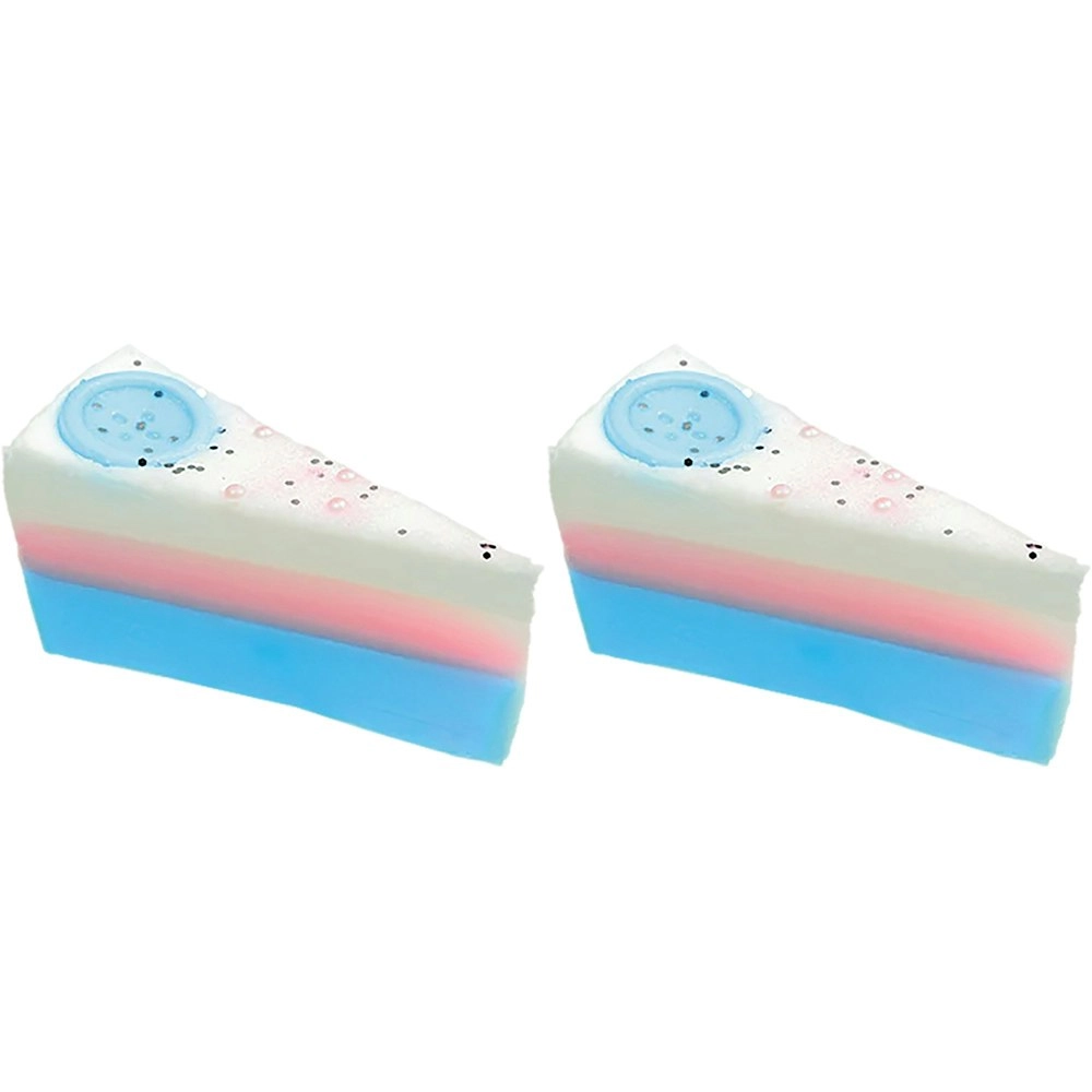 2PK Bomb Cosmetic Cute as A Button Scented Soap Cake Slice Fragrance Bathing Bar