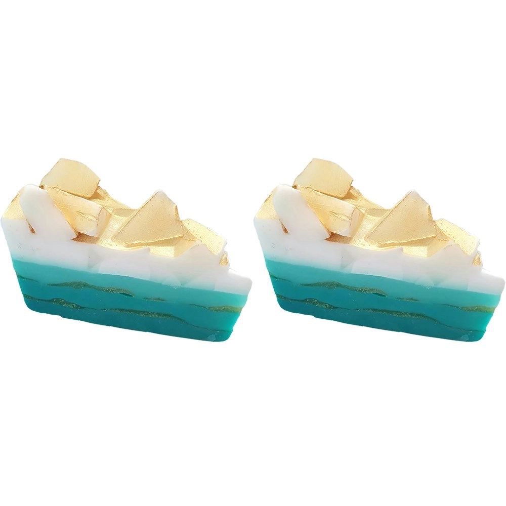 2PK Bomb Cosmetic Golden Surf Scented Soap Cake Slice Body Fragrance Bathing Bar