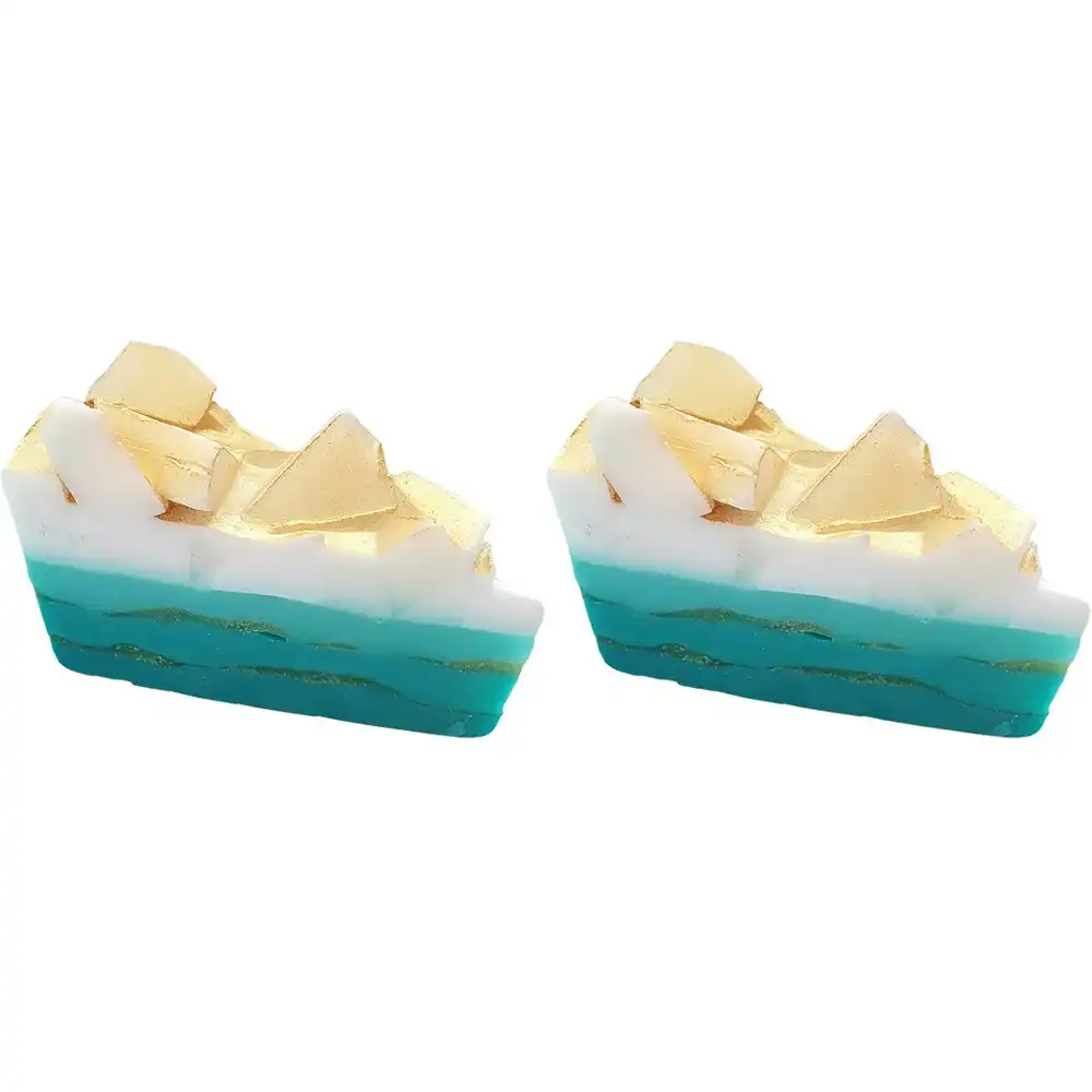 2PK Bomb Cosmetic Golden Surf Scented Soap Cake Slice Body Fragrance Bathing Bar