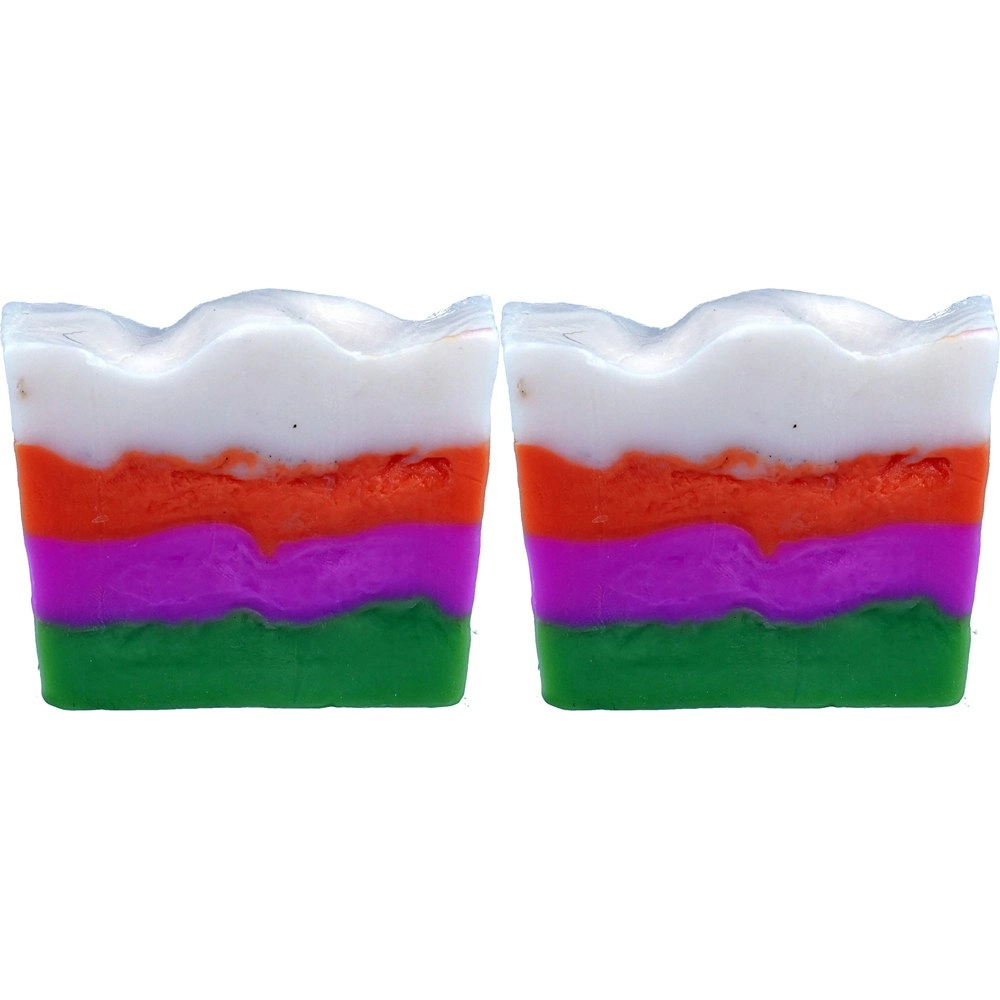 2PK Bomb Cosmetic Peach & Golden Raspberry Martini Soap Slice Bar Bath Fragrance