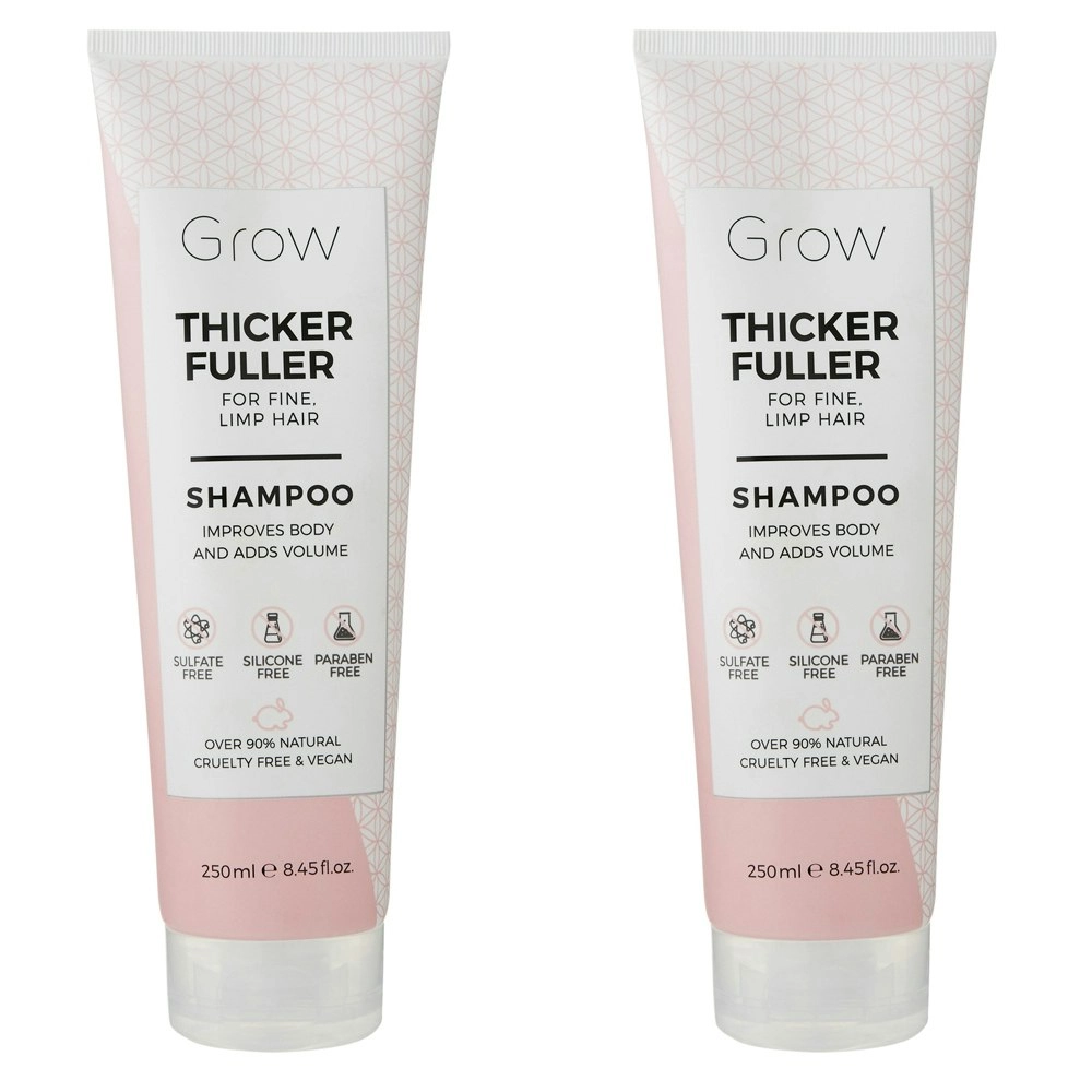 2x Grow Thicker Fuller 250ml Volume Shampoo Hair/Scalp Care For Fine/Limp Strand