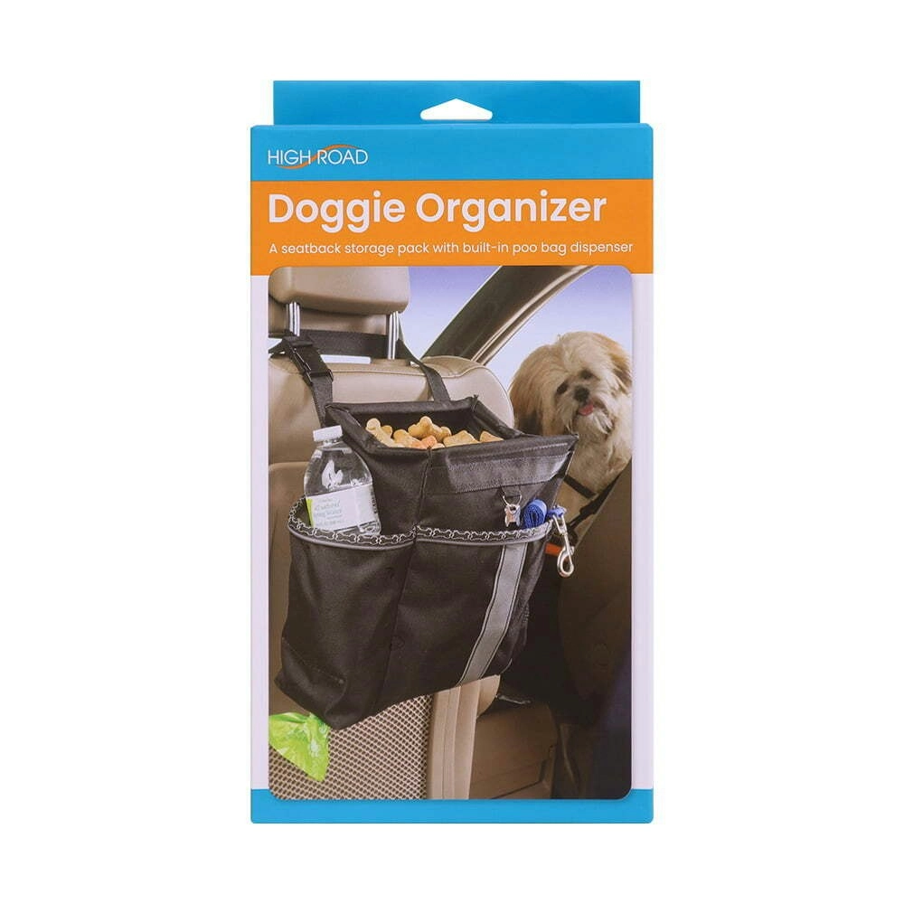 High Road Doggie Treats/Toys Leash Organiser Storage w/ Poo Bag Dispenser Black