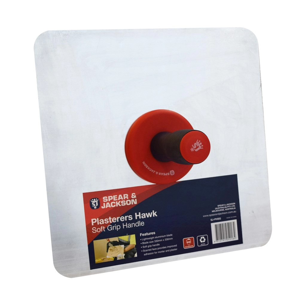 Spear & Jackson Hawk Plasterers 33cm Aluminium Blade Soft Grip Handle Square