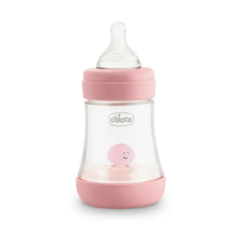 Chicco Nursing Baby Perfect5 150ml Feeding Bottle/Slow Silicone Teat 0m+ Pink