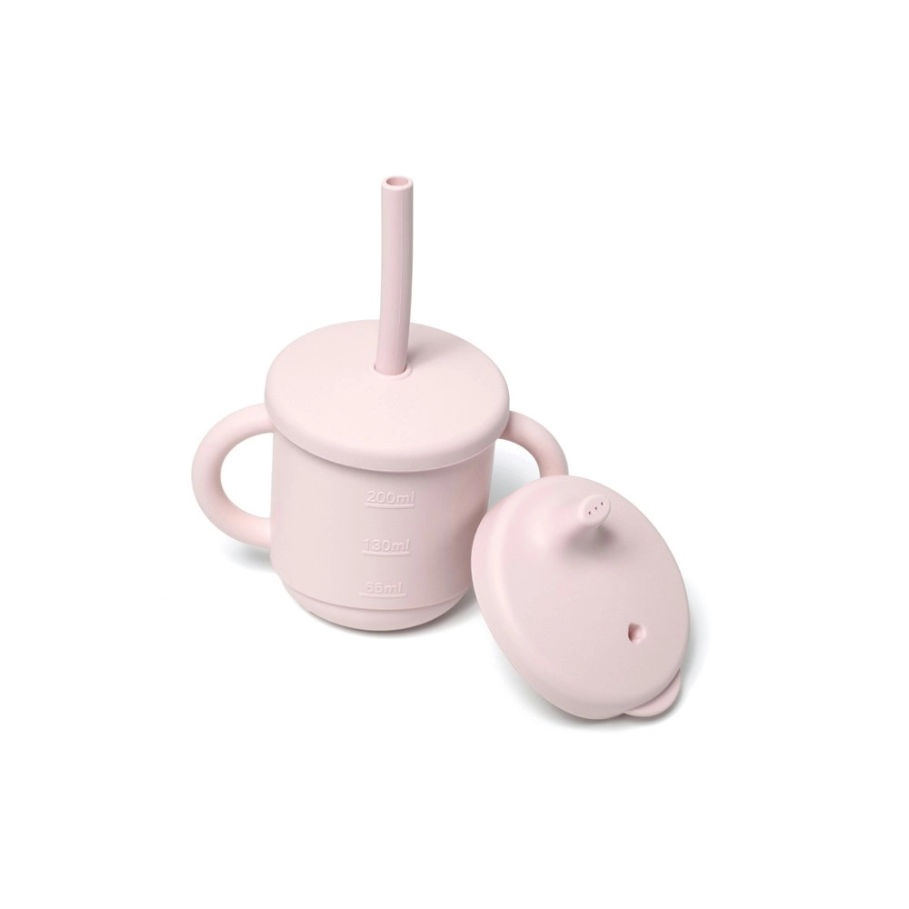 My Pure Silicone Baby/Toddlers 3-in-1 Sippy Drinking Cup Set Blush 6M+