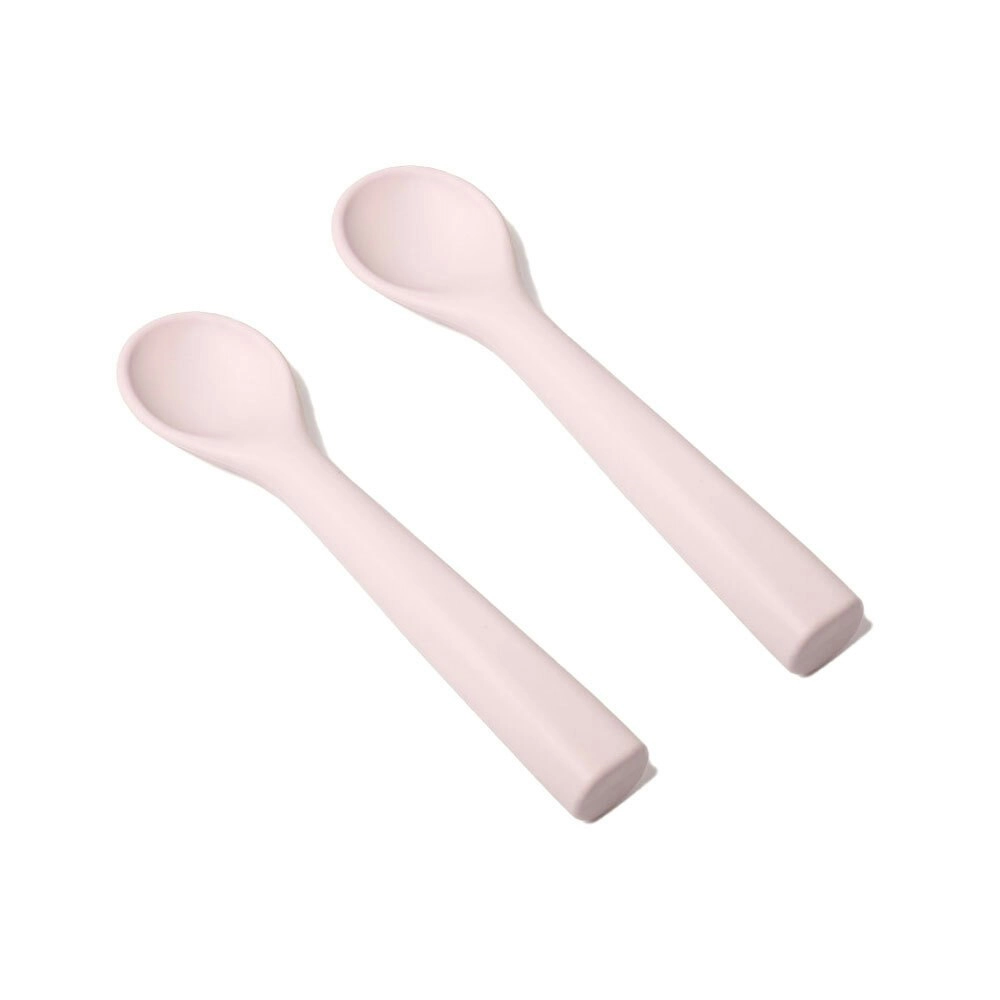 My Pure Silicone Baby/Toddlers Feeding Spoons Utensils Set - Blush 4M+