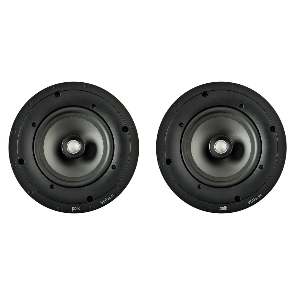 2x Polk Home Audio AW4060-A V60 Slim In Ceiling Speaker Black Entertainment