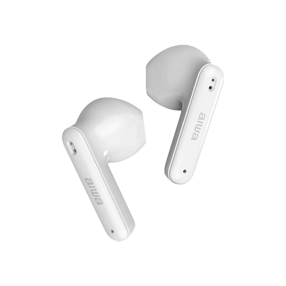 AIWA In-Ear Budstem True Wireless Bluetooth USB-A to USB-C Headphones White