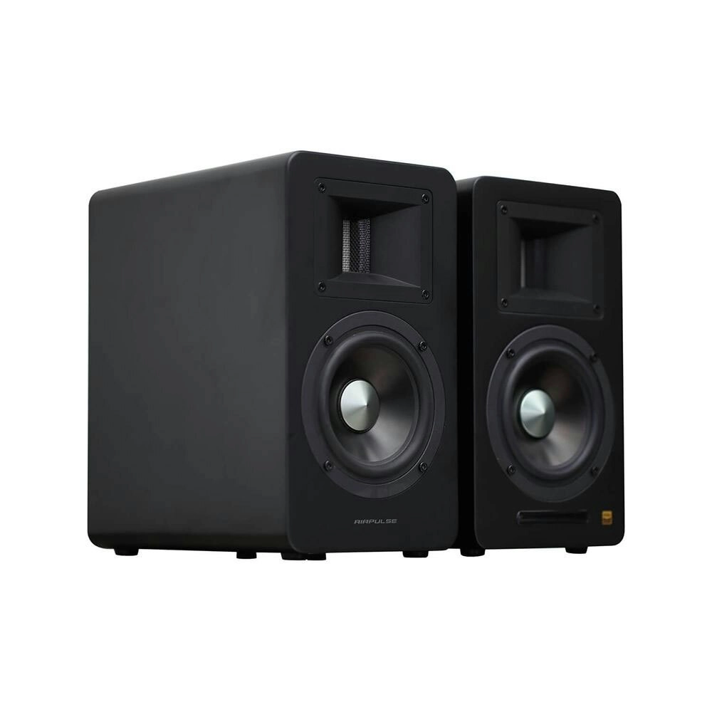 Airpulse A100 Wireless Active Miniature Bookshelf Speakers Matte Black