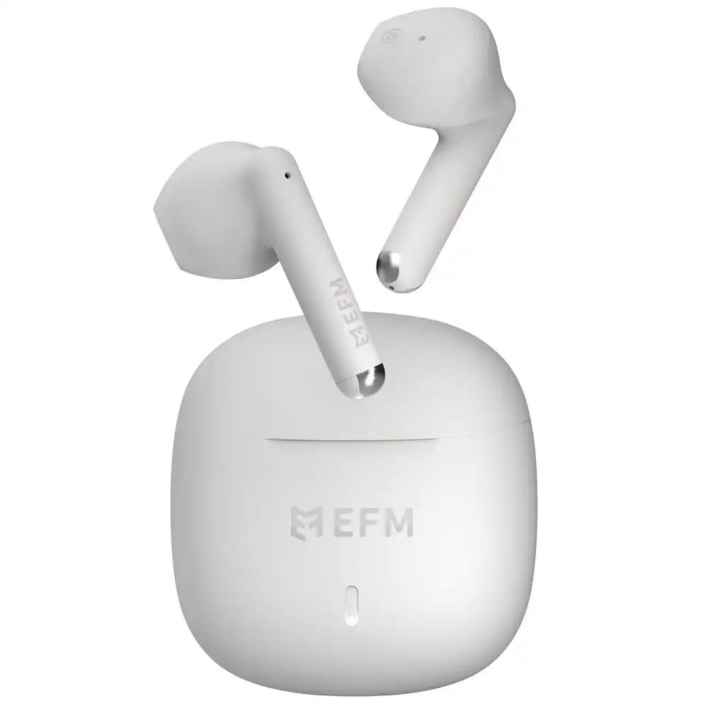 EFM Kansas TWS In-Ear Wireless Earbuds/Earphones w/ Mic & Fast Charge White