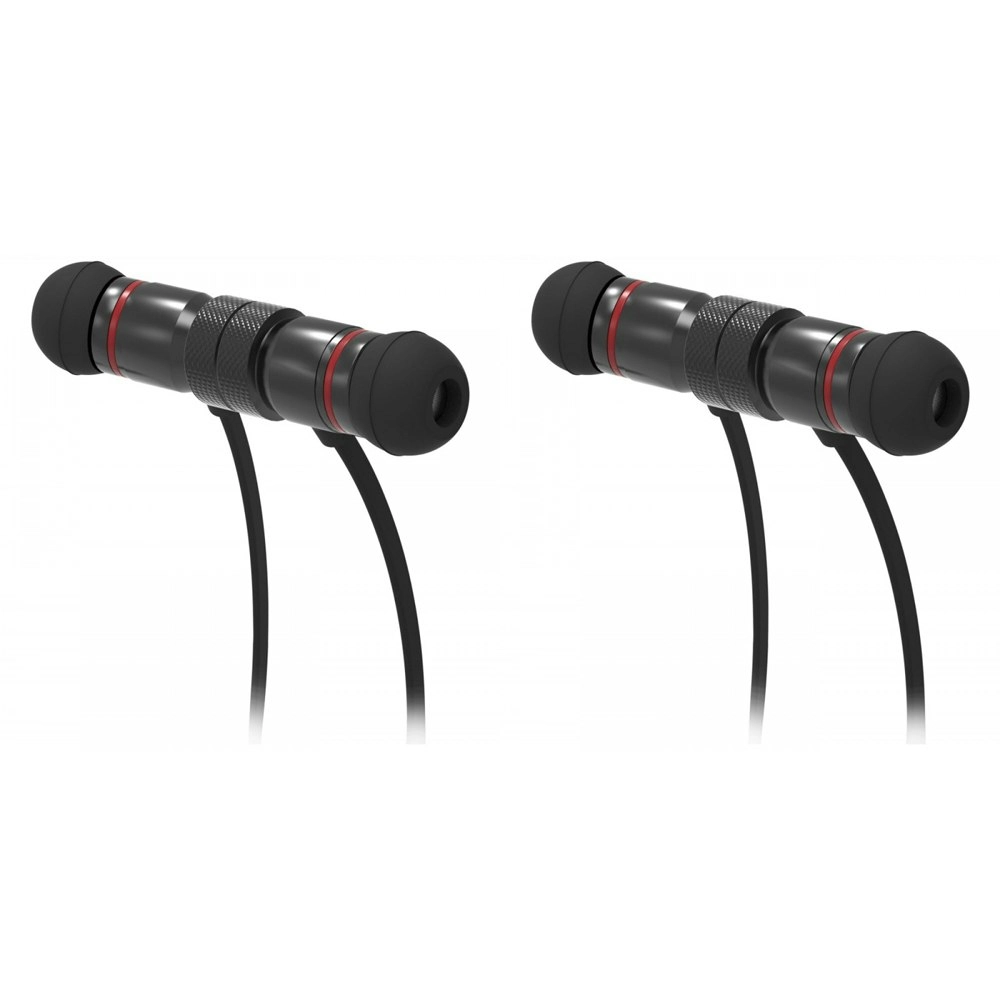 2x Laser Magnetic Wireless BT Sports In-Ear Earphones w/ In-Line Control Black