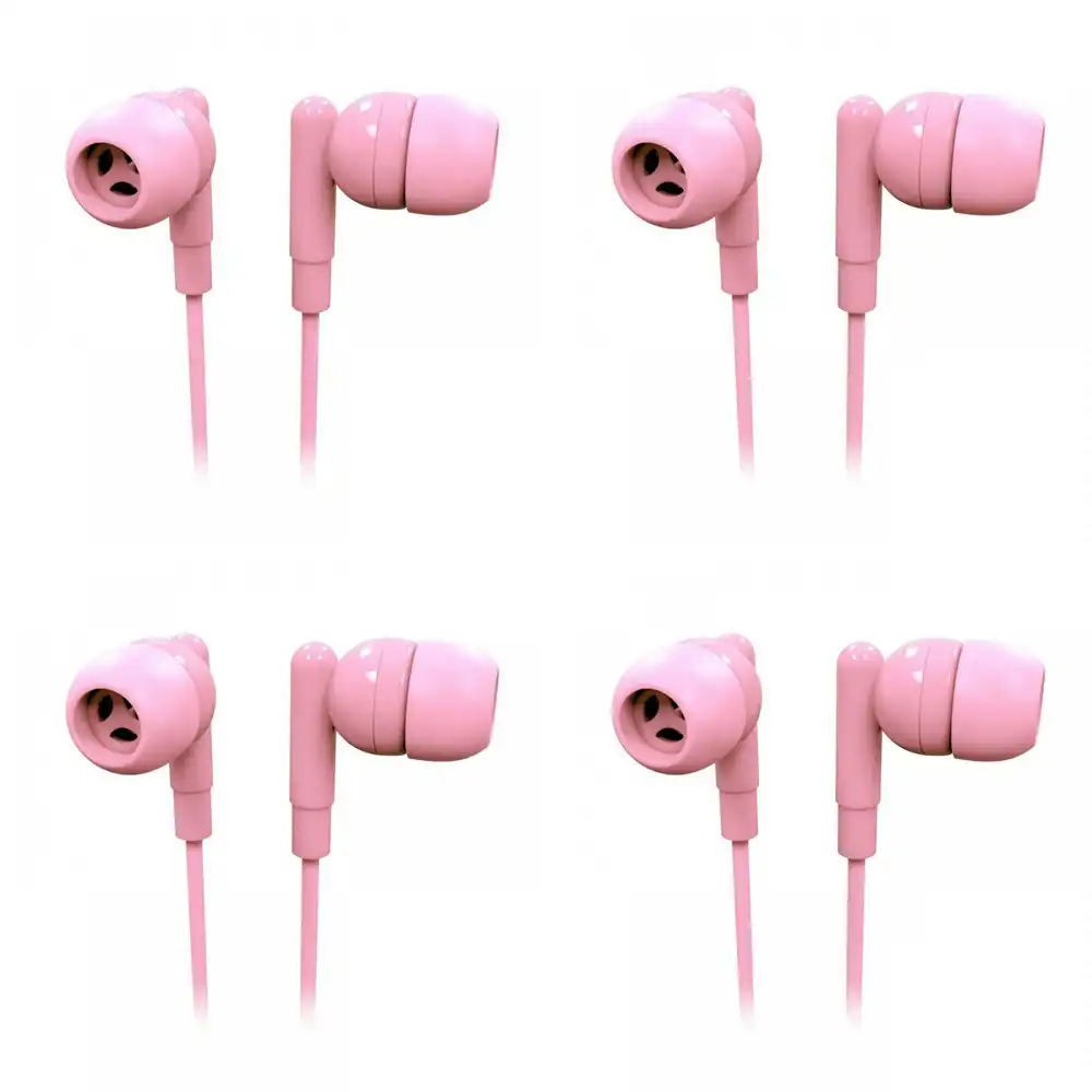 4x Laser Wired 3.5mm Silicone Earbuds Headphones 1.2m For Smartphone Rose Quartz