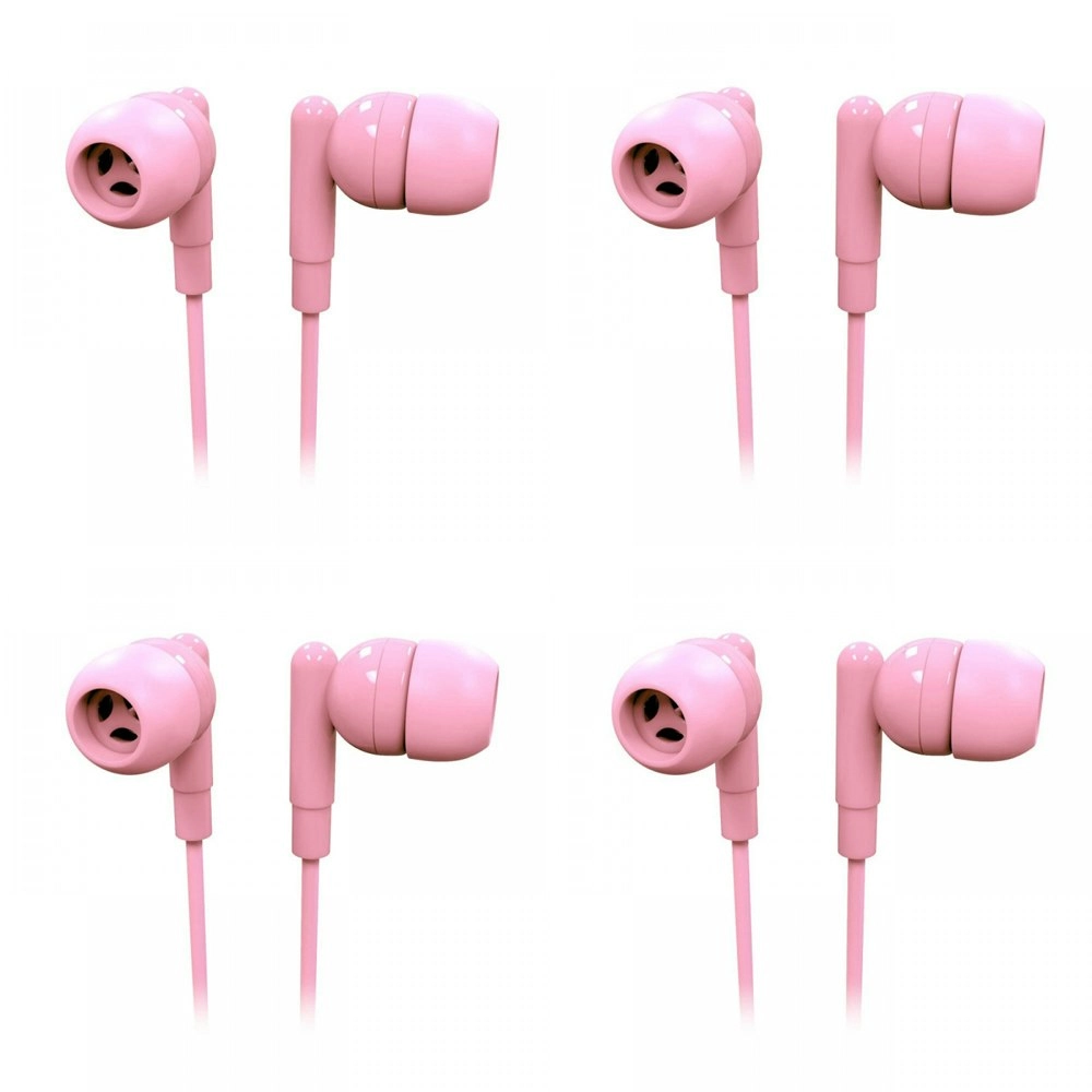 4x Laser Wired 3.5mm Silicone Earbuds Headphones 1.2m For Smartphone Rose Quartz