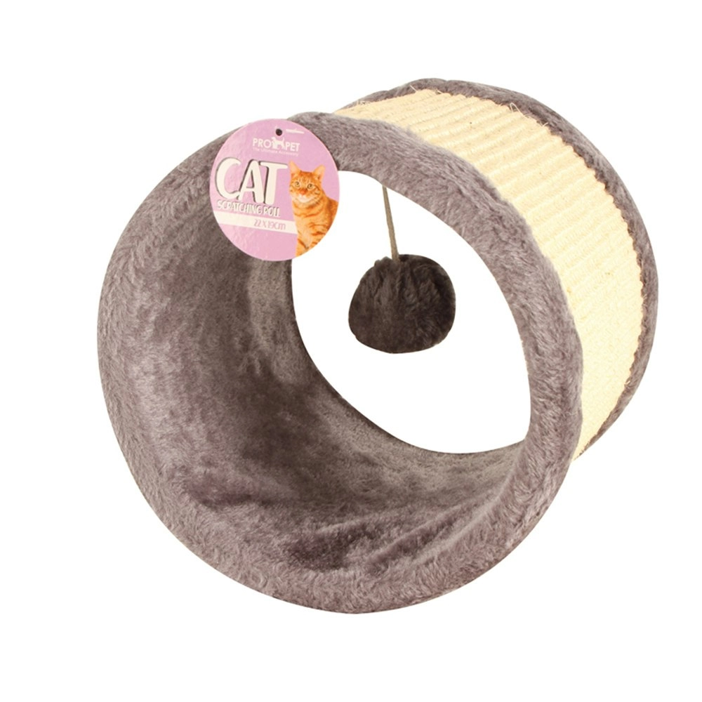 Pro Pet Care Cat 22x19cm Scratching Roll Fun Toy Round Scratcher Grey/Beige