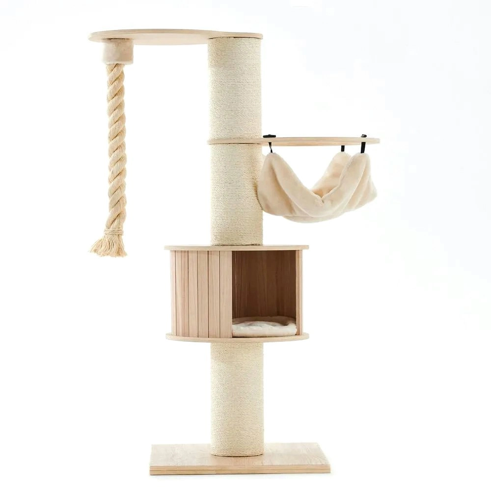 Petsbelle Solace Sleeping/Scratcher Kitten Hideaway Pet Lounge Cat Tree White