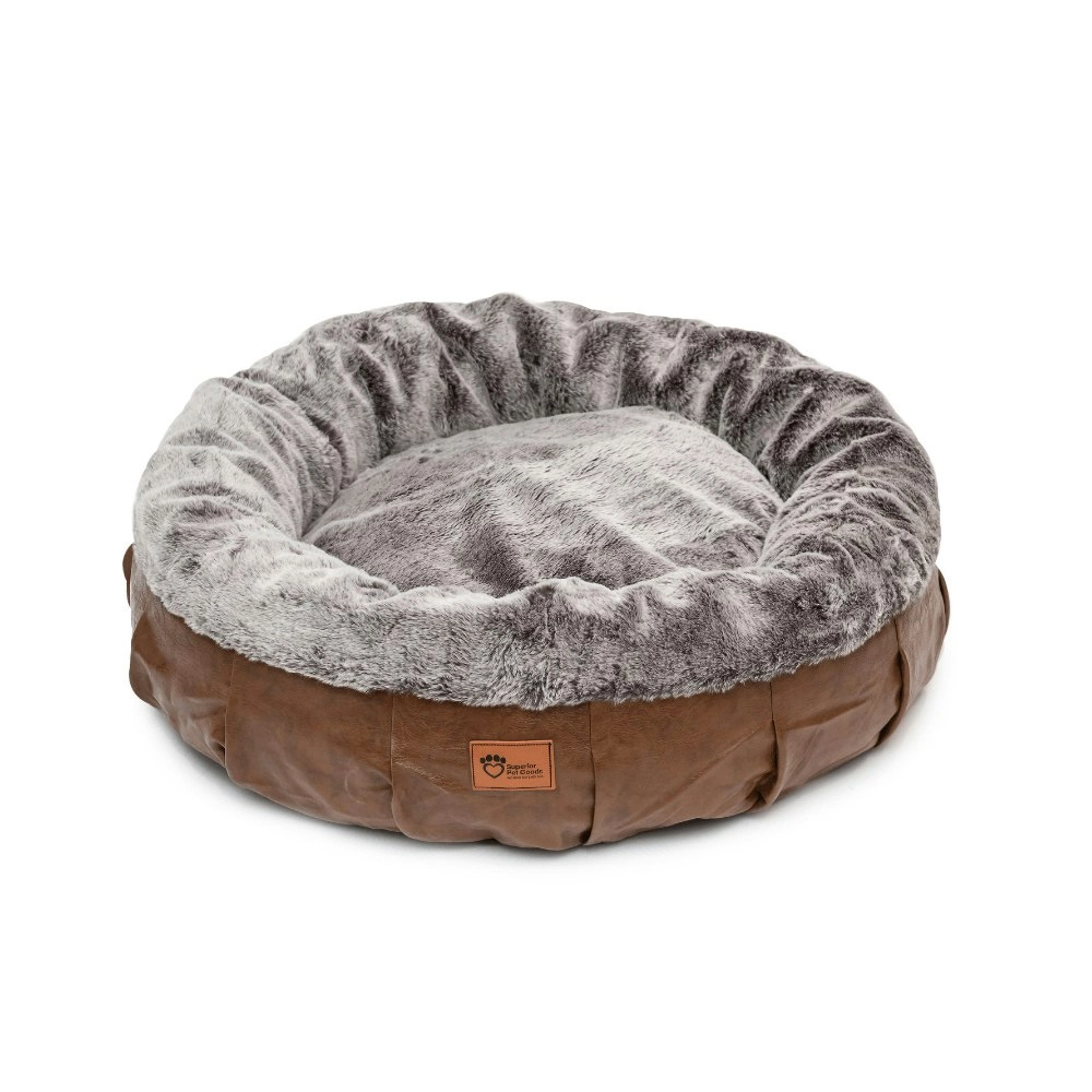 Superior Pet Plus Harley Pet/Dog Bed PU/Faux Leather Faux Rabbit Fur Large 80cm