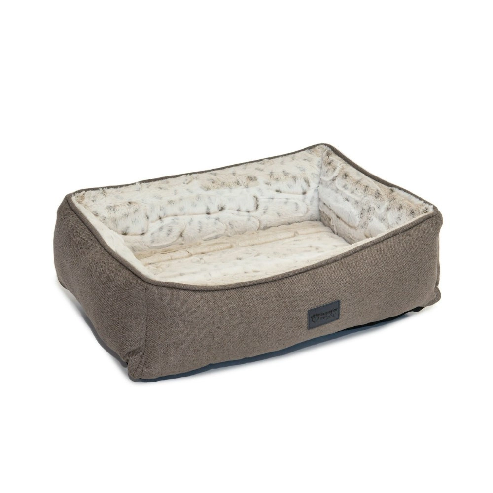 Superior Pet Goods Ortho Dog Lounger/Bed Light Brindle Faux Fur Jumbo 130x110cm