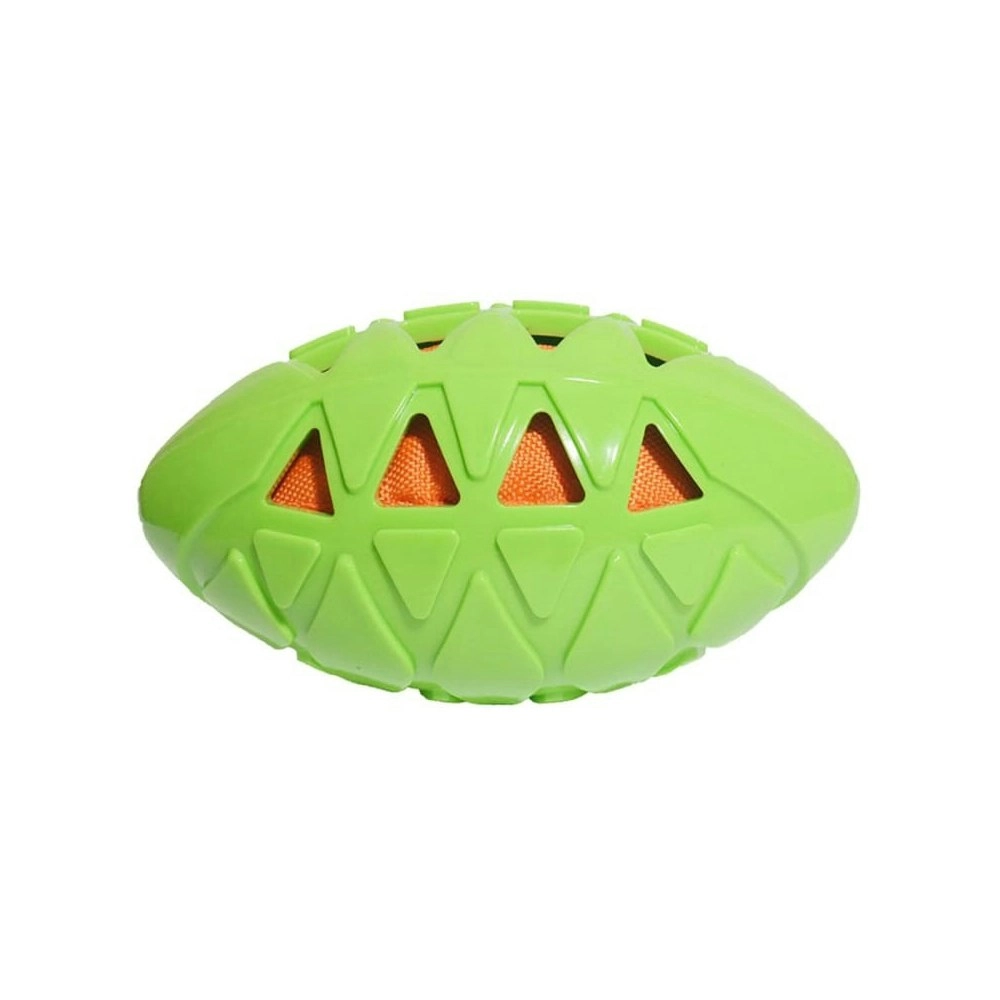 Rosewood Tough Crunch Rugby Ball Pet Dog Chew Fetch Catch Play Toy Large Green