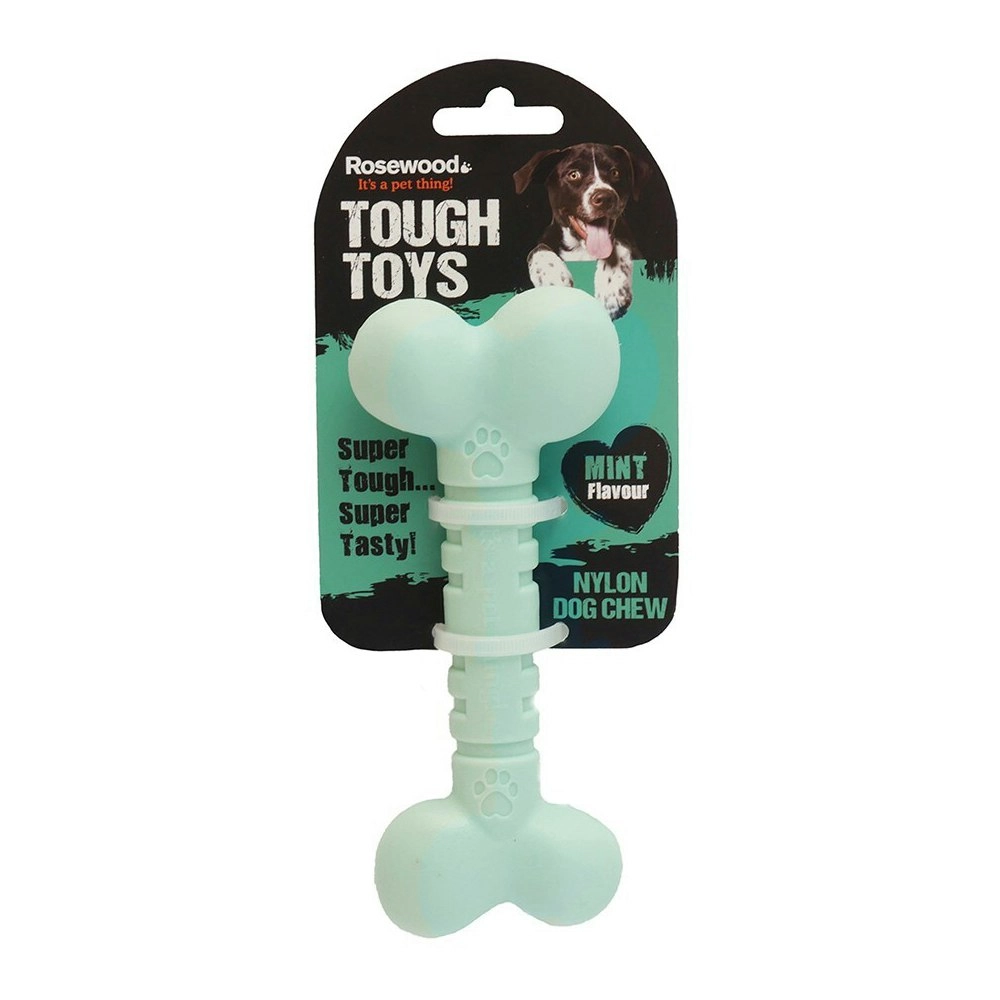 Rosewood Tough Guys Nylon 12.5cm Flavoured Mint Bone Dental Chew Toy Small Green