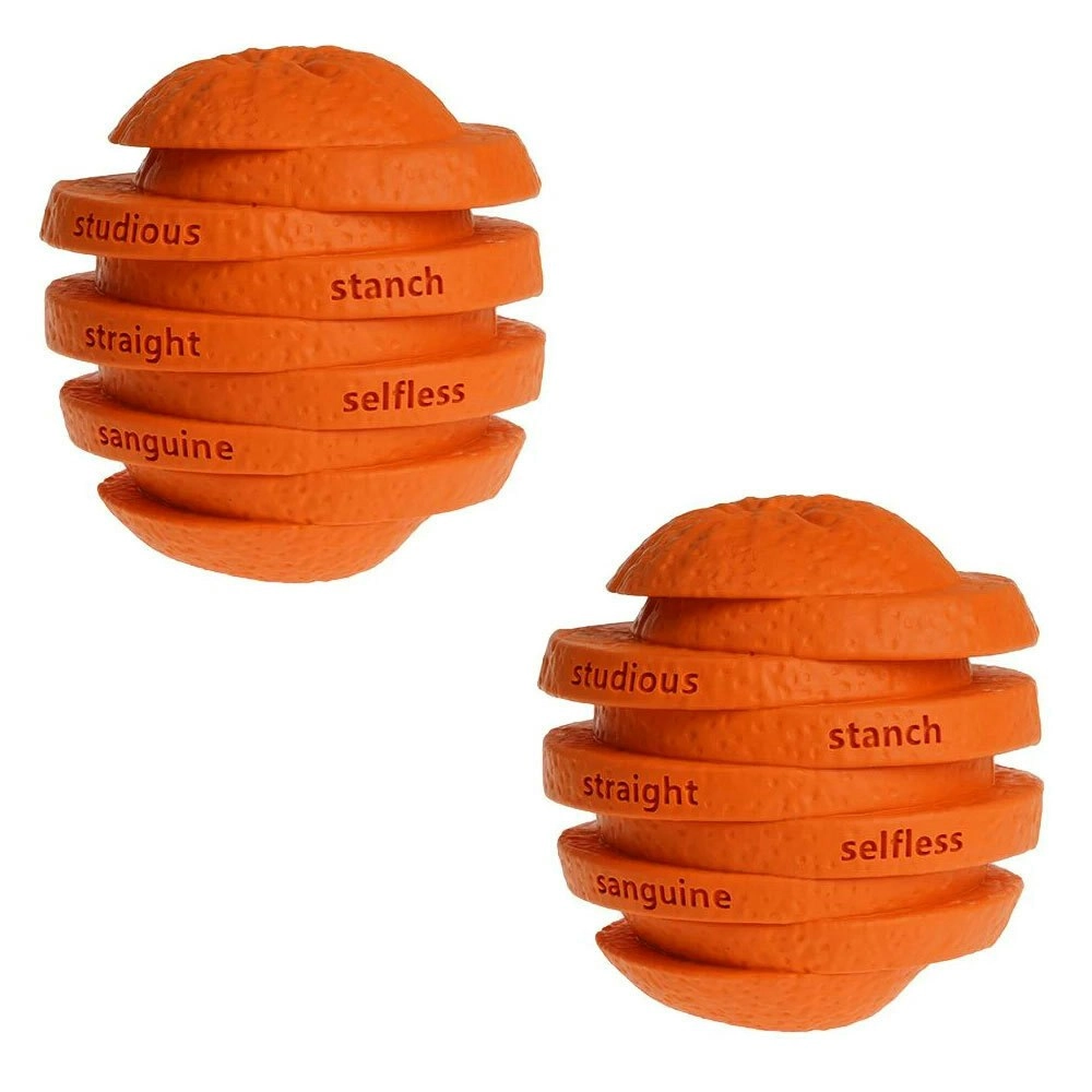 2x Petopia Ultra Tough Rubber Zesty Orange Dog Toy Chew Treat/Reward Dental Sml