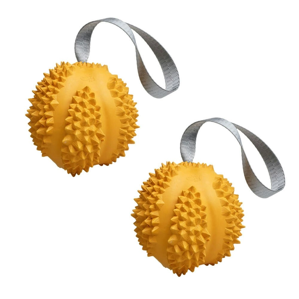 2x Petopia Ultra Tough 5cm Rubber Durable Durian Dog Toy Chew Treat Mini Assort