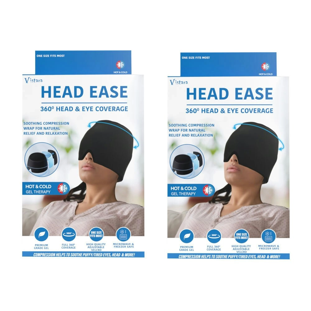 2x Vistara Head Ease 360 Degree Head & Eye Coverage Soothing Compression Wrap