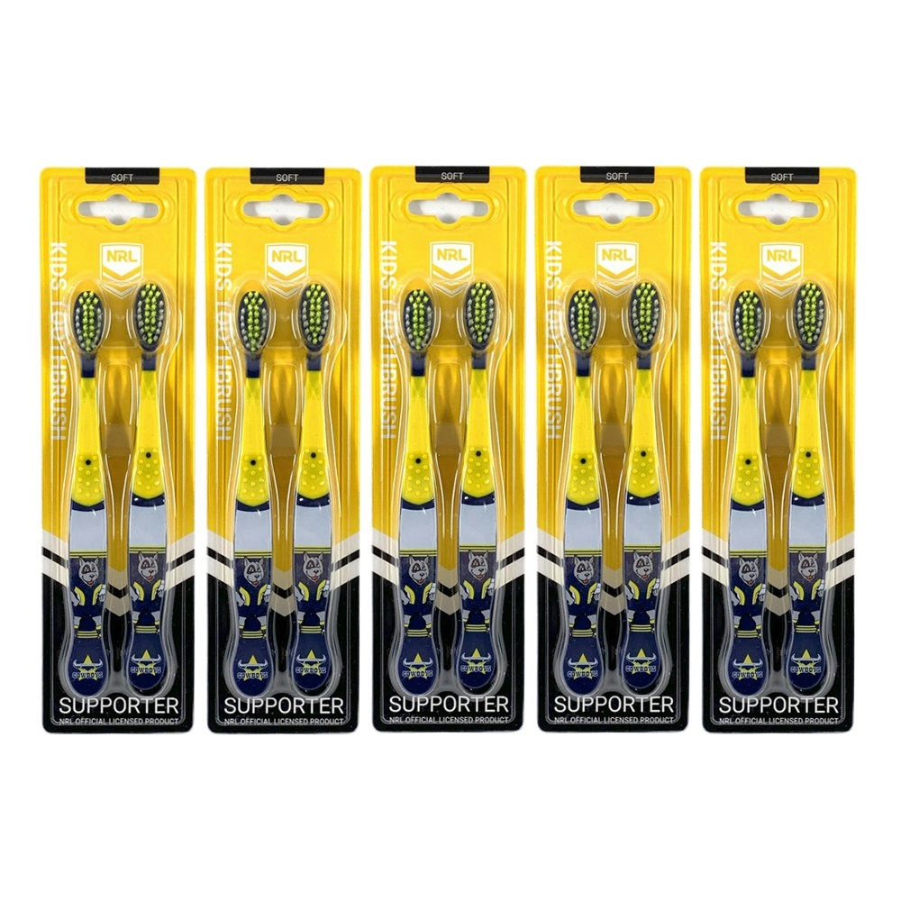 10pc NRL Mascot North Queensland Cowboys Toddler Soft Bristles Toothbrush 3+